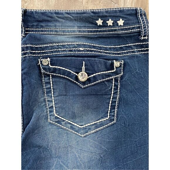 Vanilla Star Jeans Low Rise Stretchy Cropped Whiskering Women’s Juniors Sz 11 - Picture 7 of 7
